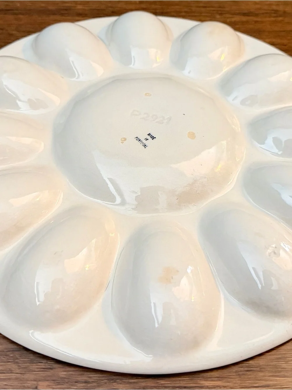 Vintage Golden Crown/Secla Hand-Painted Ceramic Floral Egg Serving Platter